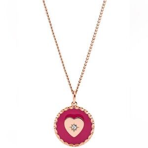 Brand New Fossil Rose Gold Necklace & Earring Set !